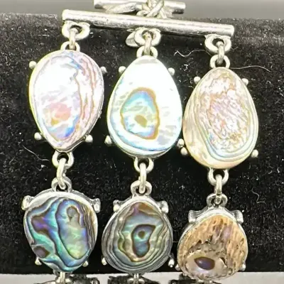 Chico's Iridescent Abalone Shell Multi-Strand Bracelet