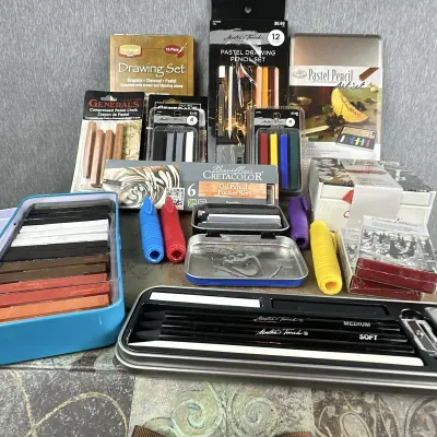 Large Collection of Artist's Pastels Ft. Faber-Castell, Derwent, Pentel & More