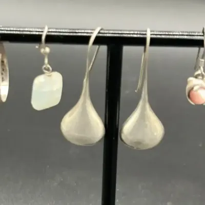 Collection of 5 Sterling Silver Dangle Earrings