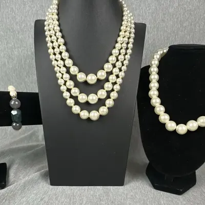 Faux Pearl Necklaces and Beaded Bracelet
