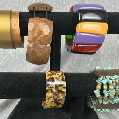 Wood, Resin, and Beaded Fashion Bracelets (5 Pcs.)