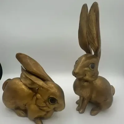 Anthony USA Gilt Rabbit Figurines