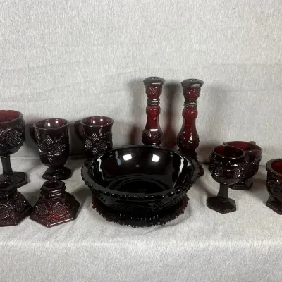 Avon 1876 Cape Cod Ruby Red Glassware Collection