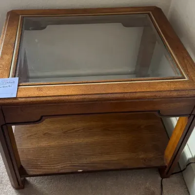 Glass top End table 27x22x21
