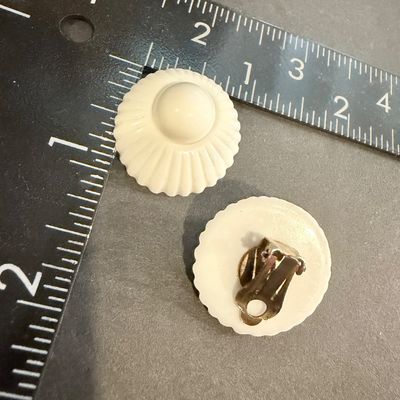 Vintage white clip on earrings