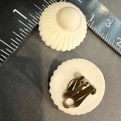 Vintage white clip on earrings