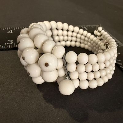 Vintage style cluster beaded wire beaded wrap around bracelet