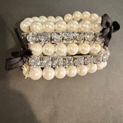 Faux pearl multilayer stretch bracelet