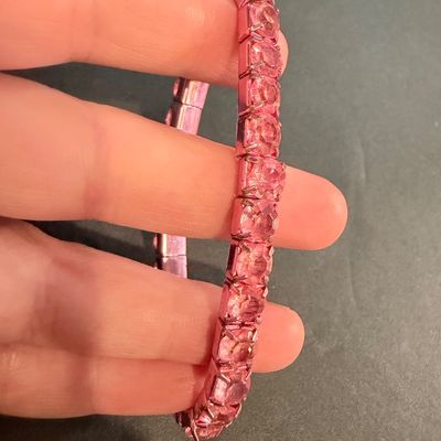 Pink rhinestone stretch bracelet