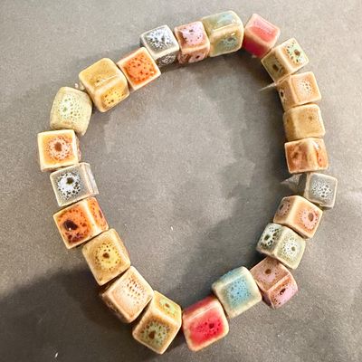 Vintage unique beaded stretch bracelet