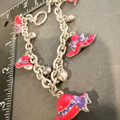 Vintage red hat charm bracelet