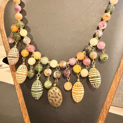Beautiful colorful statement necklace