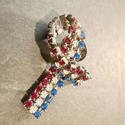 Vintage rhinestone push pin