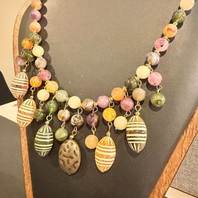 Beautiful colorful statement necklace
