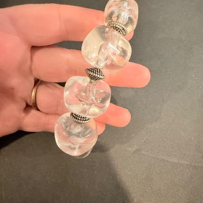Clear beaded statement bracelet vintage style