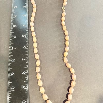 Light pink unique beaded vintage style necklace