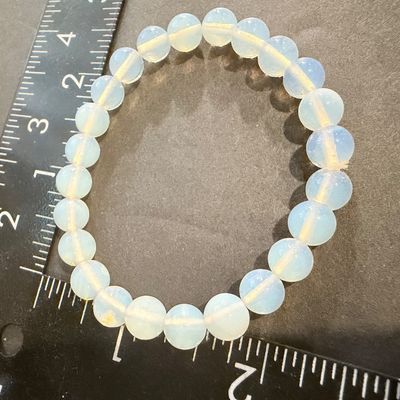 smooth, translucent opalite round bead stretch bracelet Type