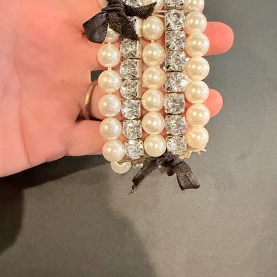 Faux pearl multilayer stretch bracelet
