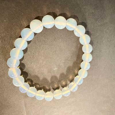 smooth, translucent opalite round bead stretch bracelet Type