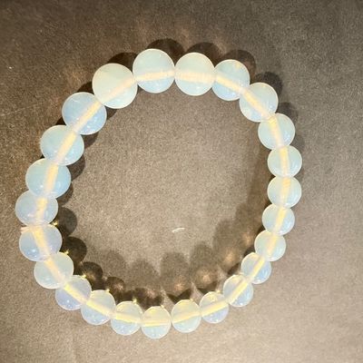 smooth, translucent opalite round bead stretch bracelet Type