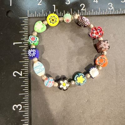 Colorful unique beaded stretch bracelet