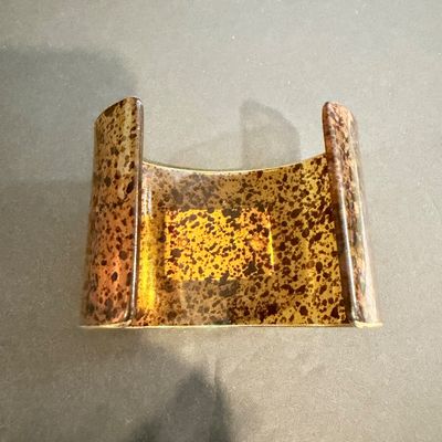 Vintage brown with gold tone center cuff bracelet