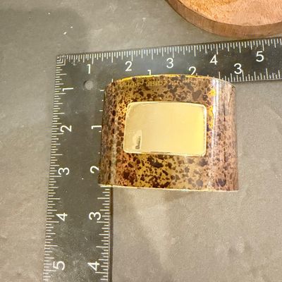 Vintage brown with gold tone center cuff bracelet
