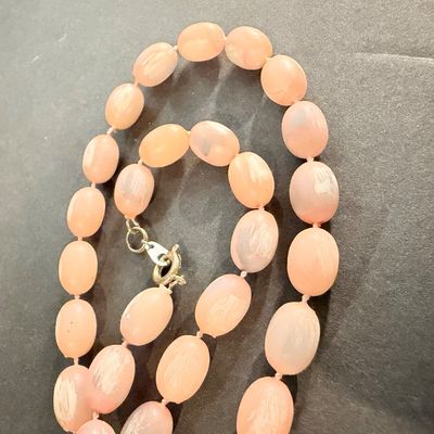 Light pink unique beaded vintage style necklace
