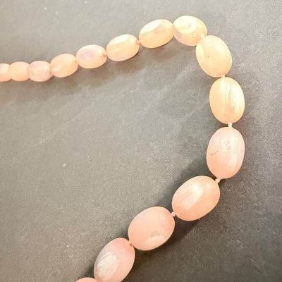 Light pink unique beaded vintage style necklace