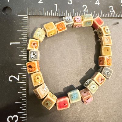 Vintage unique beaded stretch bracelet