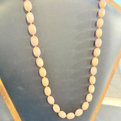 Light pink unique beaded vintage style necklace