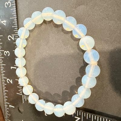 smooth, translucent opalite round bead stretch bracelet Type