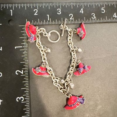 Vintage red hat charm bracelet