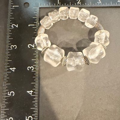 Clear beaded statement bracelet vintage style