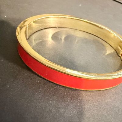 Talbots orange gold tone bangle bracelet vintage