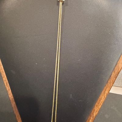 Vintage style gold tone slider necklace