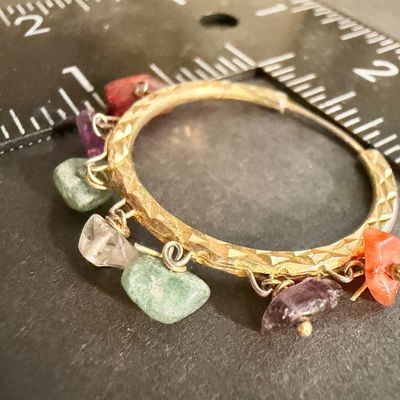 Stone type colorful dangle hoop earrings
