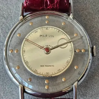 Vintage MARVIN Cal. 310 Transparent Skeleton Dial Mechanical Watch