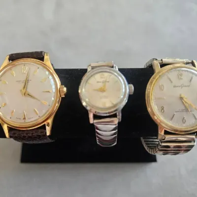 Lot of 3 Vintage HENRI GIREAUX Swiss 17-Jewel Wristwatches