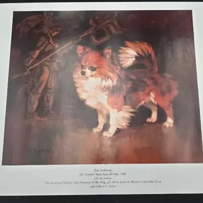 Roy Andersen “Ch. Ginjim’s Royal Acres Mervyn” Dog Lithograph Print – 1986