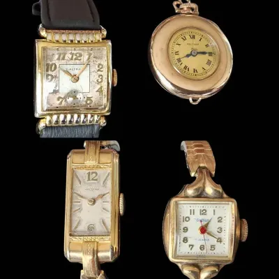 Vintage WALTHAM Gold-Tone Watch Collection – 4 Watches