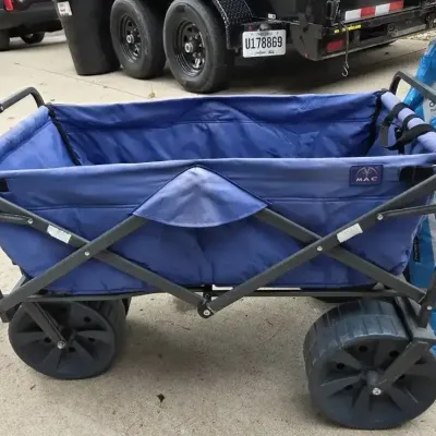 Mac Sports Folding Utility Wagon with Lawn & Garden Supplies