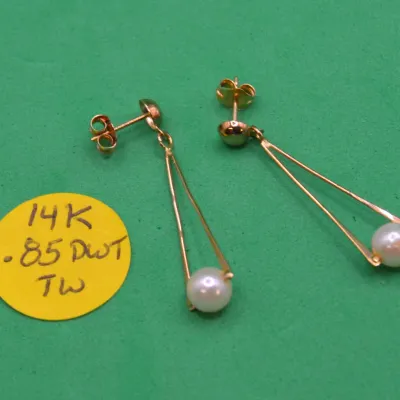 Sale Photo Thumbnail #10: 14k Earrings with pearls