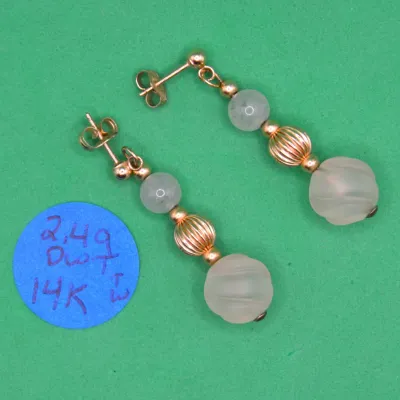 Sale Photo Thumbnail #13: 14k Earrings with stones