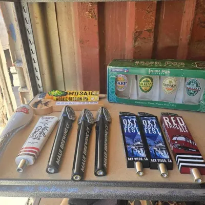 6006 beer tap handles and beer glasses