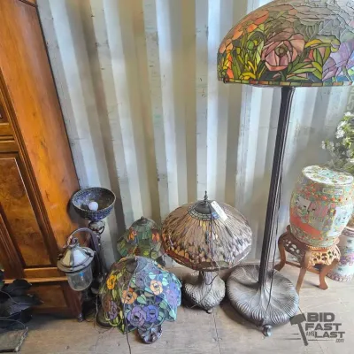 4514 6 large tiffany style lamps