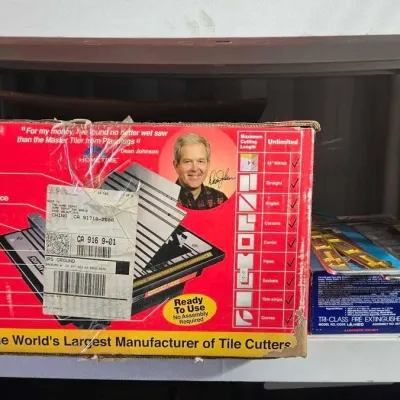 5086 tile cutter and fire extinguishers