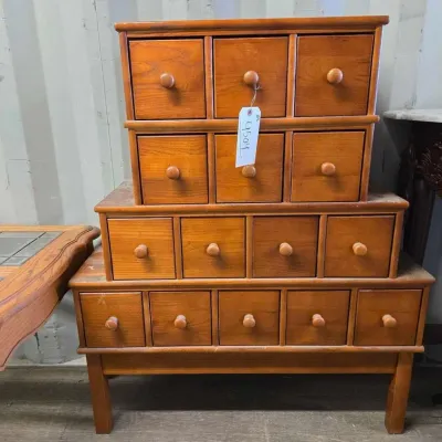 4504 vintage wooden multi door chest