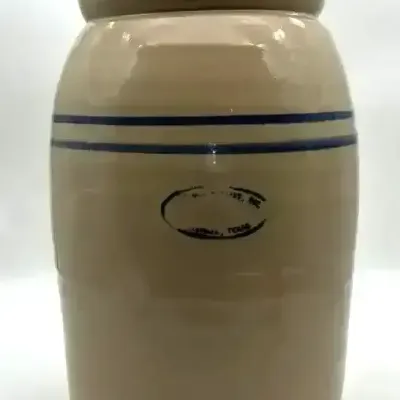 Vintage Marshall Pottery Texas Stoneware Butter Churn w/ Lid – 14"