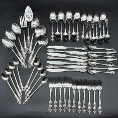 Oneida Brahms Stainless Steel Flatware & Serving Utensils – 56 Pc